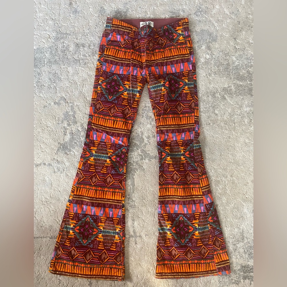 Free people tribal flare pant in size 28.